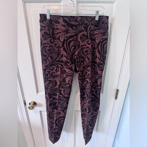 Chico’s Brigitte Black and Brown Patterned Crop Pants - Tall